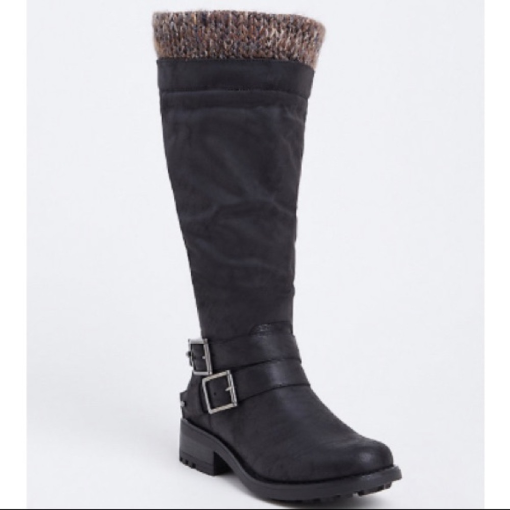 TORRID SWEATER TRIMMED KNEE-HIGH SLOUCH BOOT